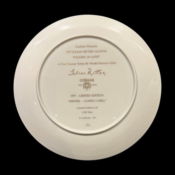 Set of 4 Vintage Julian Ritter Clown Plates, 1977 Whimsical Circus Art - Picture 11 of 12